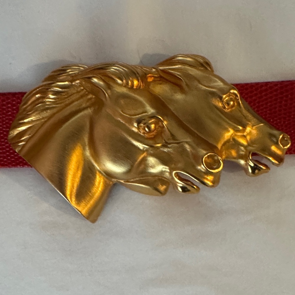 Doreen Ryan Horse Head Belt Buckle and Belt